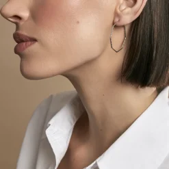 Créoles Ursula Argent Blanc
