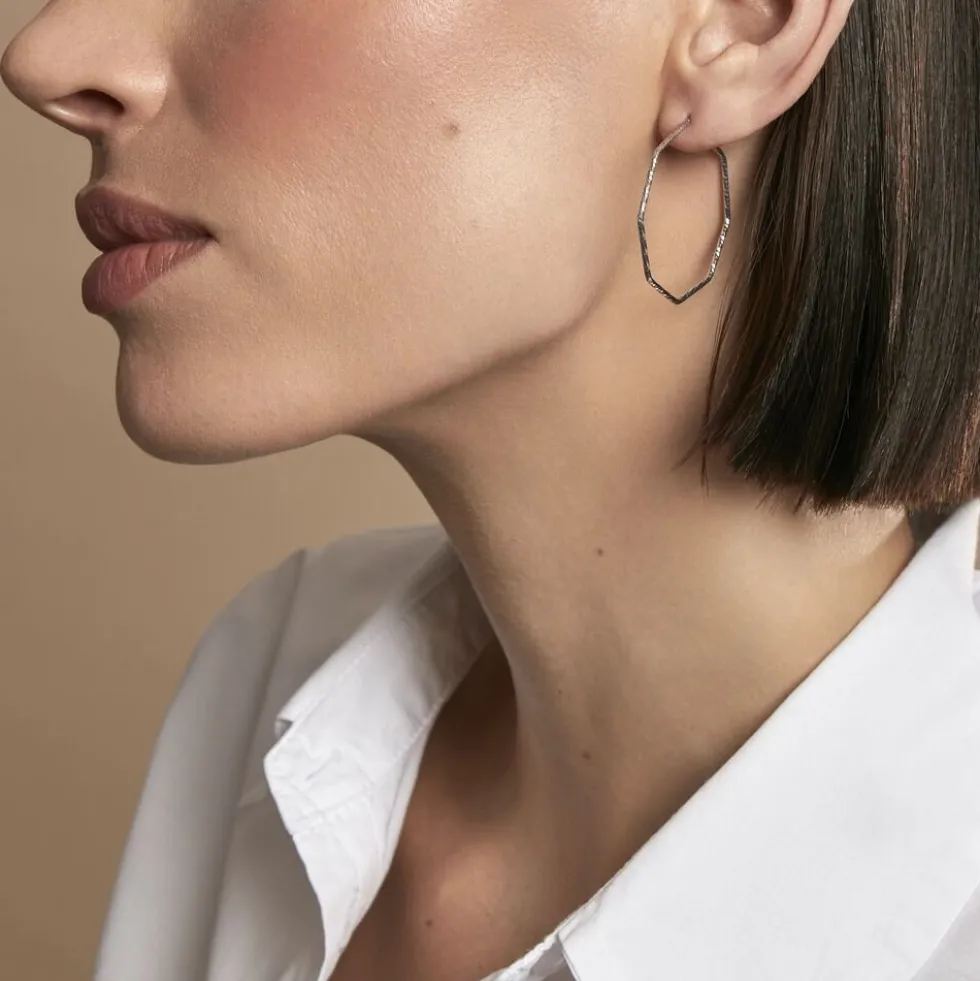 Créoles Ursula Argent Blanc
