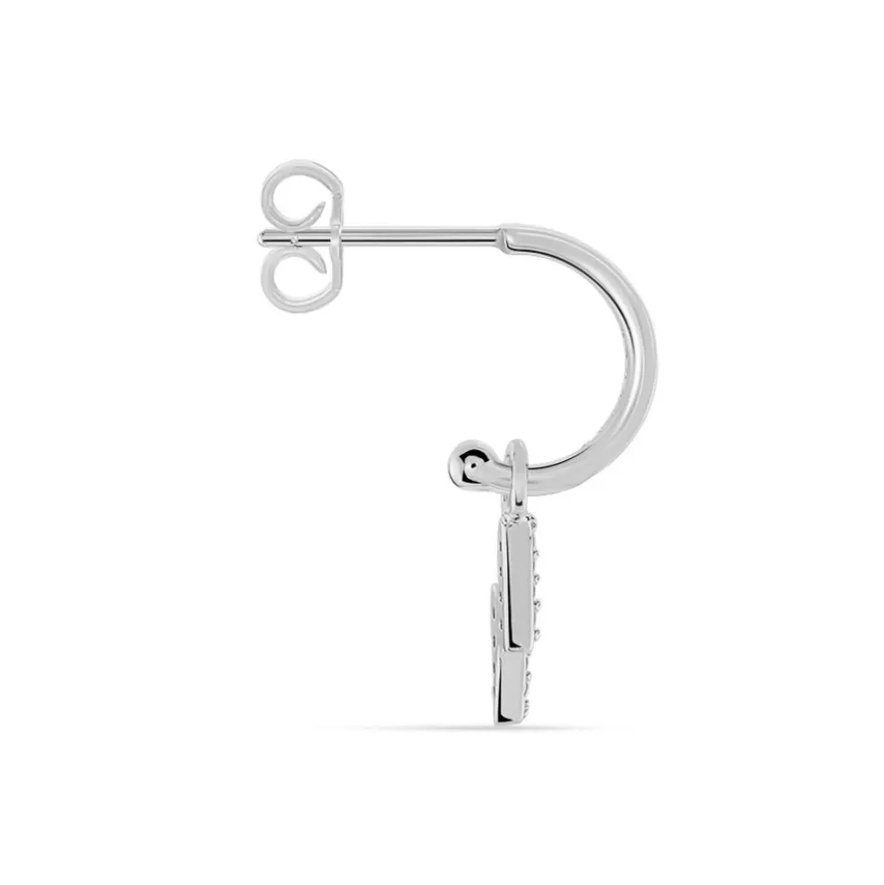Créole Unitaire Ancelin Rondes Argent Blanc Oxyde De Zirconium