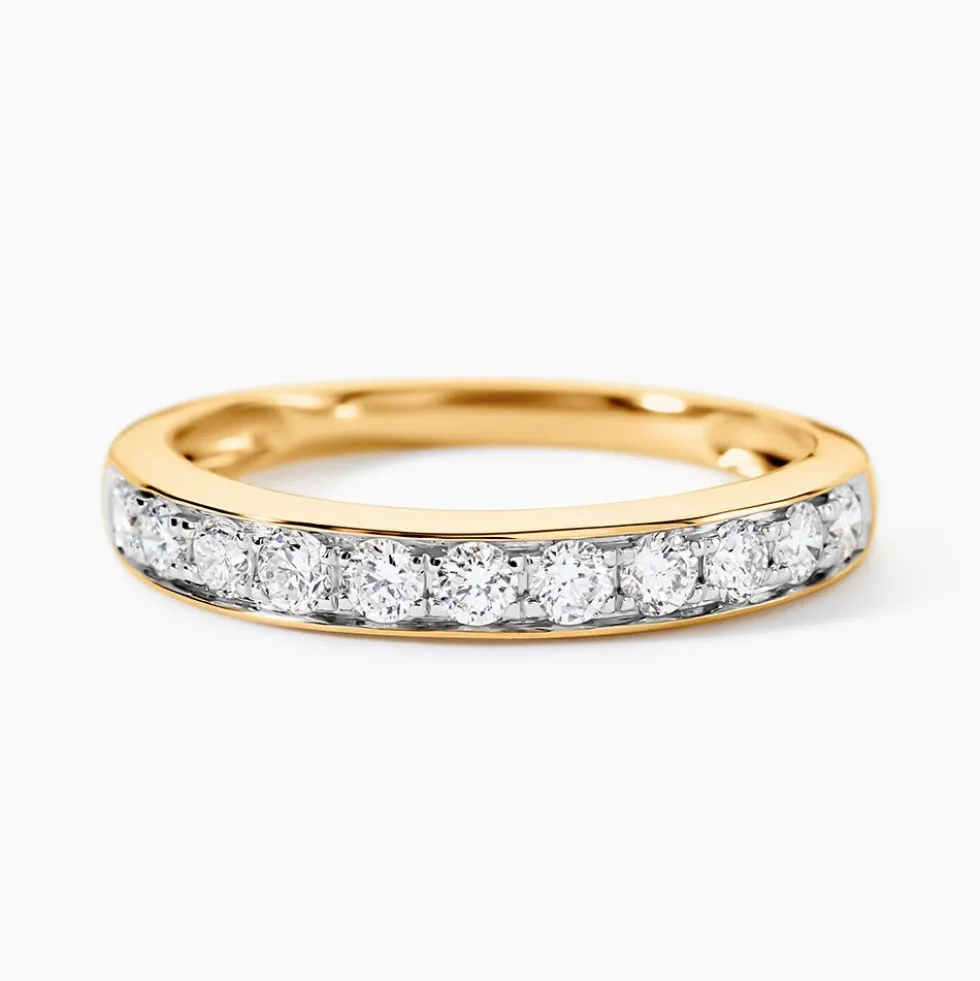 Demi-alliance Or Jaune Valentine Diamants Synthetique