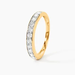 Demi-alliance Or Jaune Valentine Diamants Synthetique