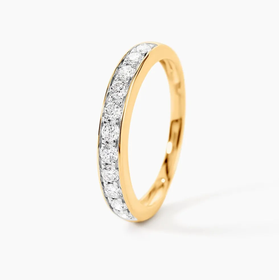 Demi-alliance Or Jaune Valentine Diamants Synthetique