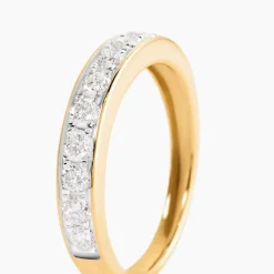 Demi-alliance Or Jaune Valentine Diamants Synthetique