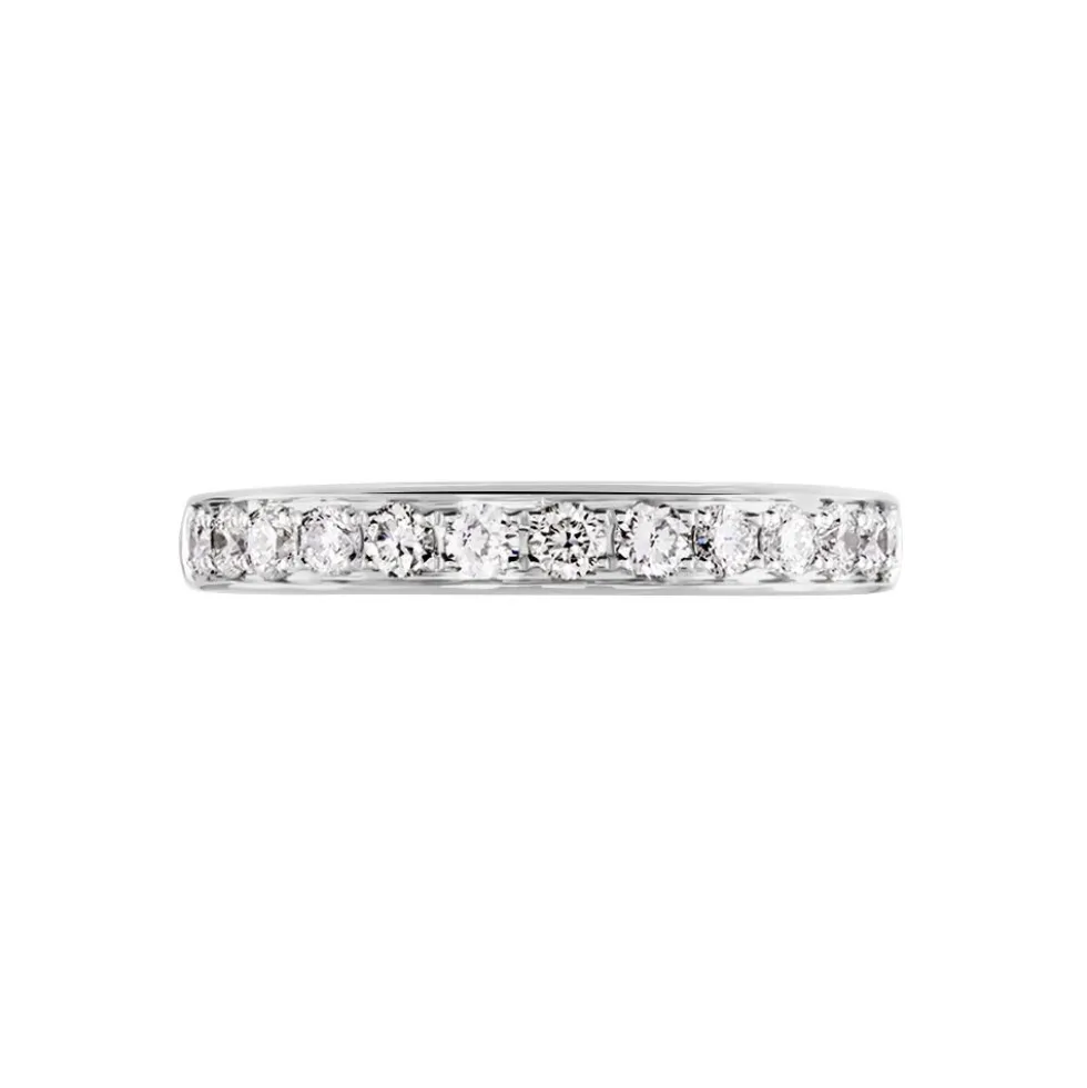 Demi-alliance Or Blanc Valentine Diamant Synthetique