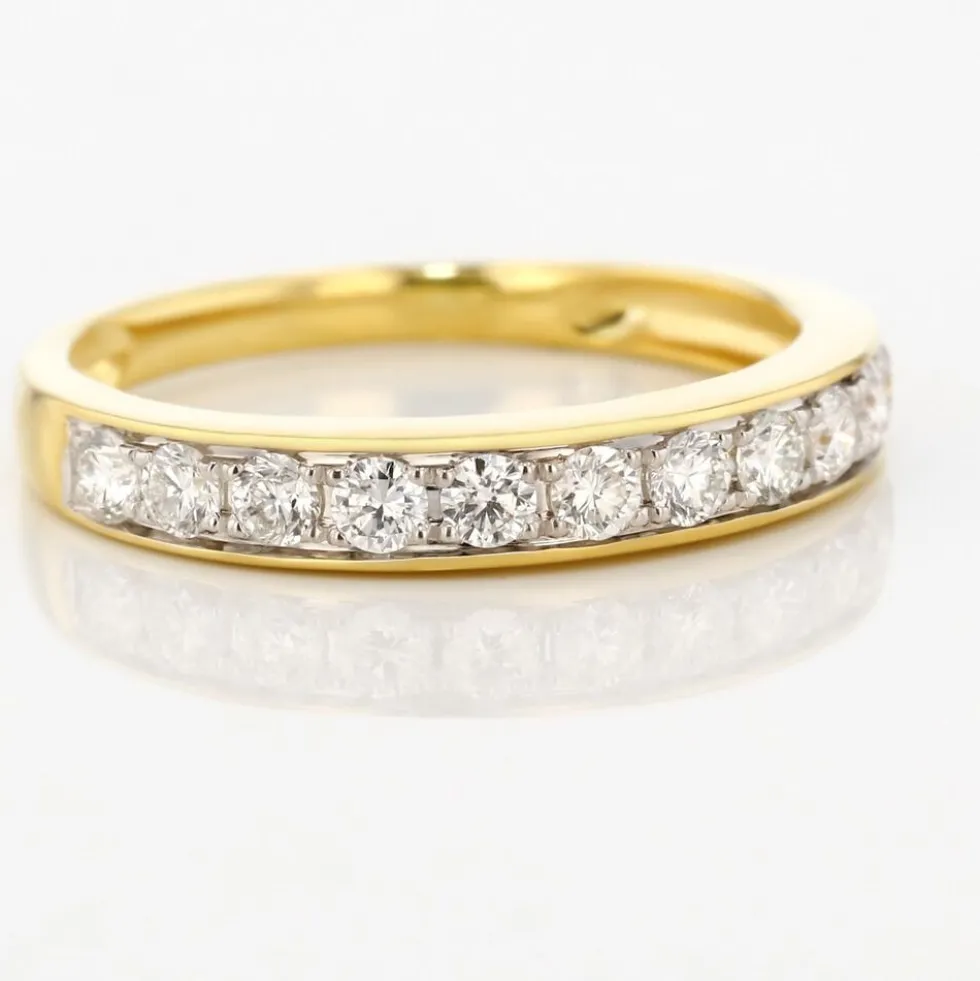 Demi-alliance Or Jaune Valentine Diamants Synthetique