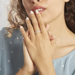 Demi Alliance Pristina Or Blanc Diamant Synthétique