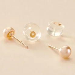 Fermoir Boucle D'oreille Silicone Or Jaune