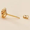 Fermoir Papillon Boucle D'oreille Or Jaune