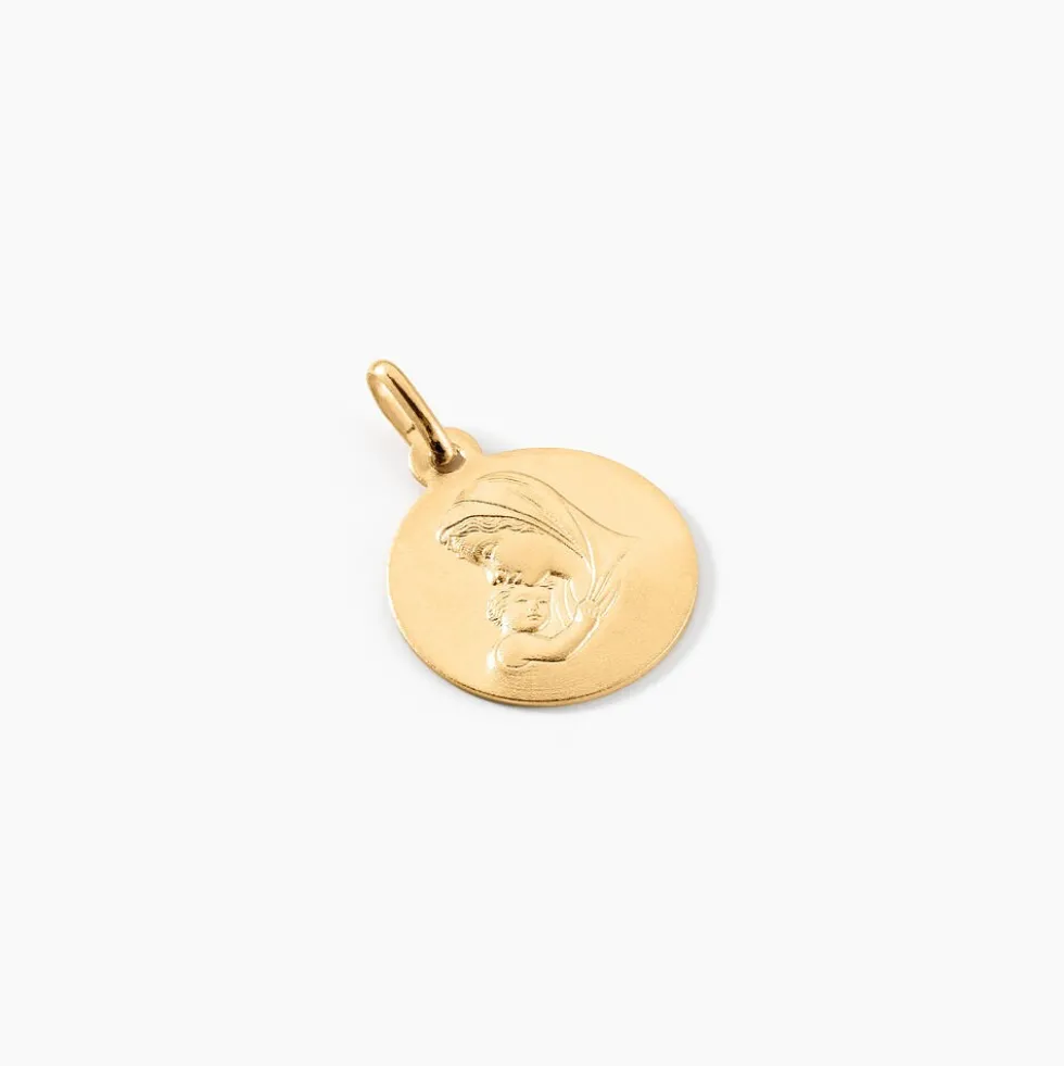 Medaille Or Jaune Vierge A L'enfant