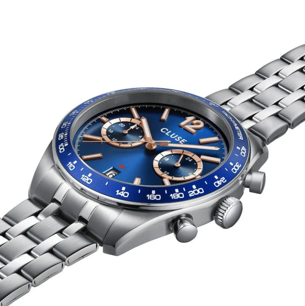 Montre Cluse Aravis Dual Timer Bleu