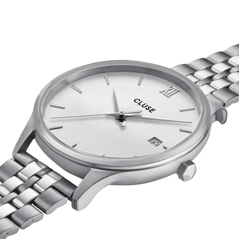 Montre Cluse Minuit Date Argenté