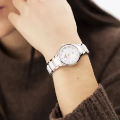 Montre Festina Ceramic Bimatiere Nacre Blanche