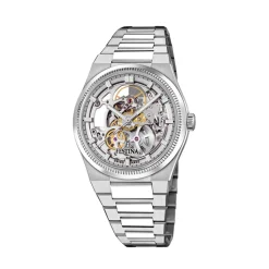 Montre Festina Swiss Made Automatic Squelette 40 Argenté