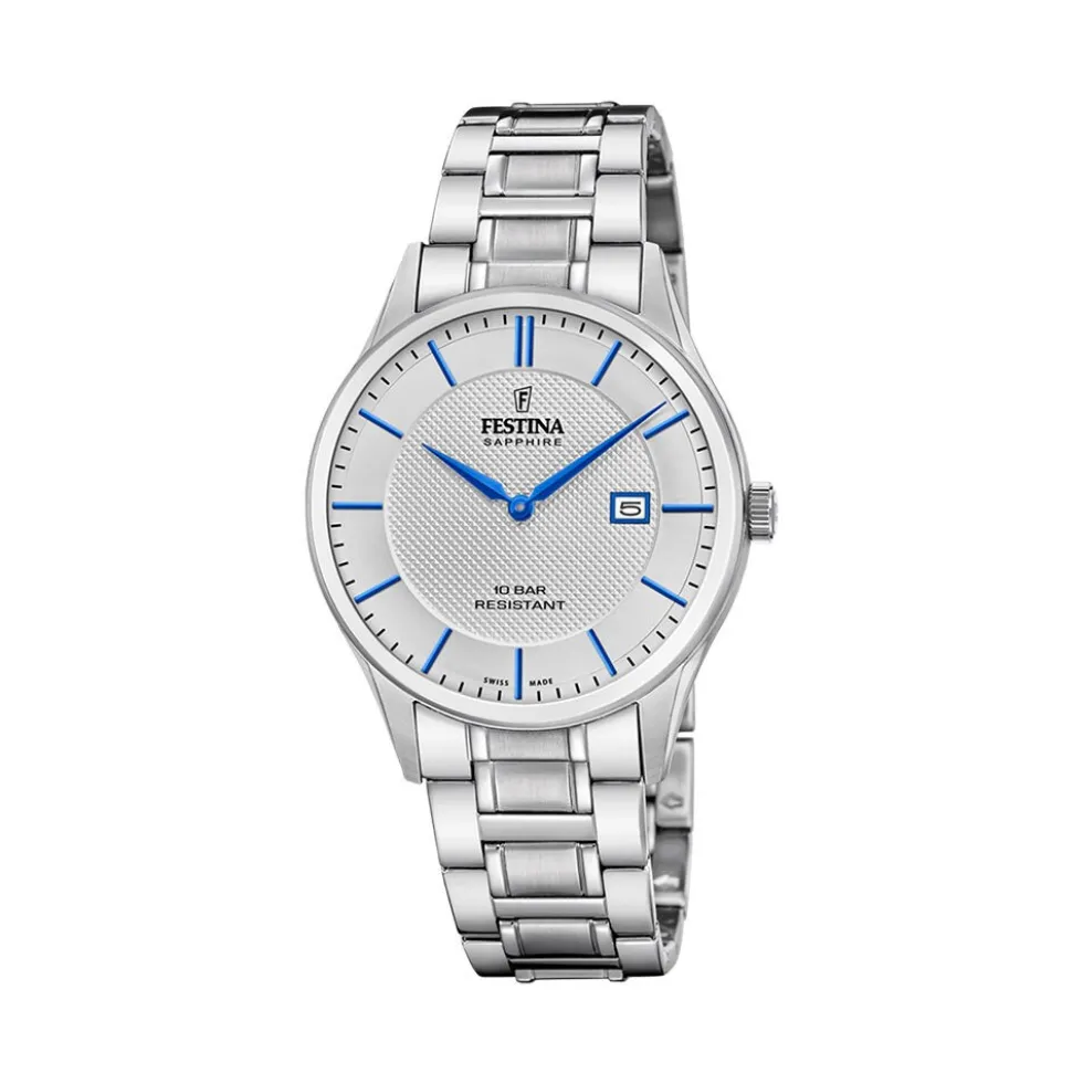 Montre Festina Swiss Made 40 Argenté