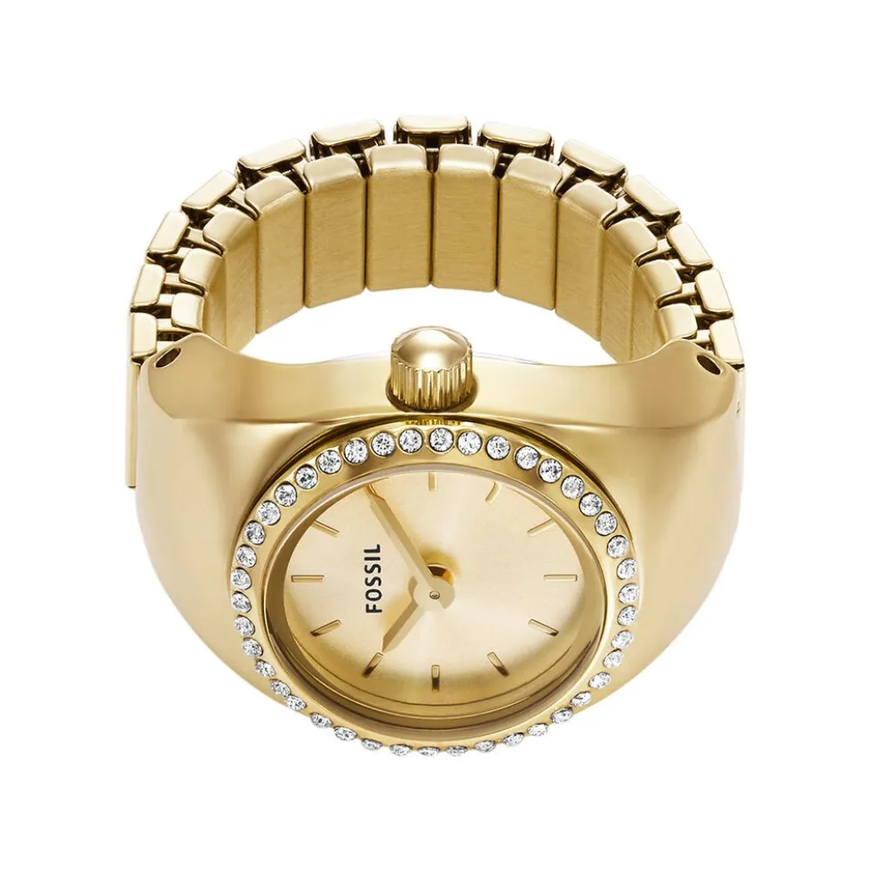 Montre Fossil Watch Ring Doré