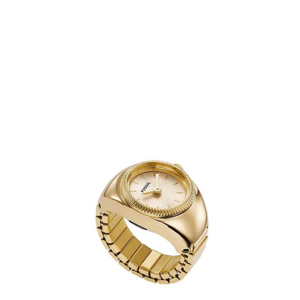 Montre Fossil Watch Ring Doré