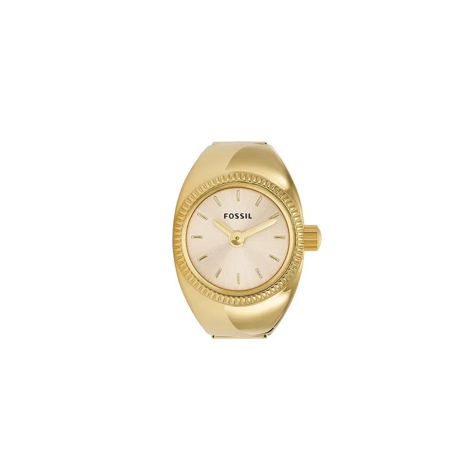 Montre Fossil Watch Ring Doré