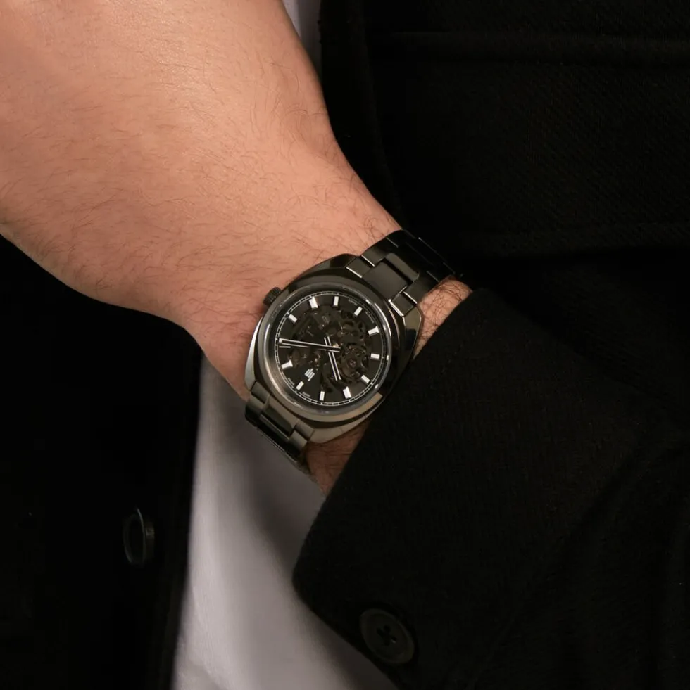 Montre Lip General De Gaulle Auto Squelette Gris