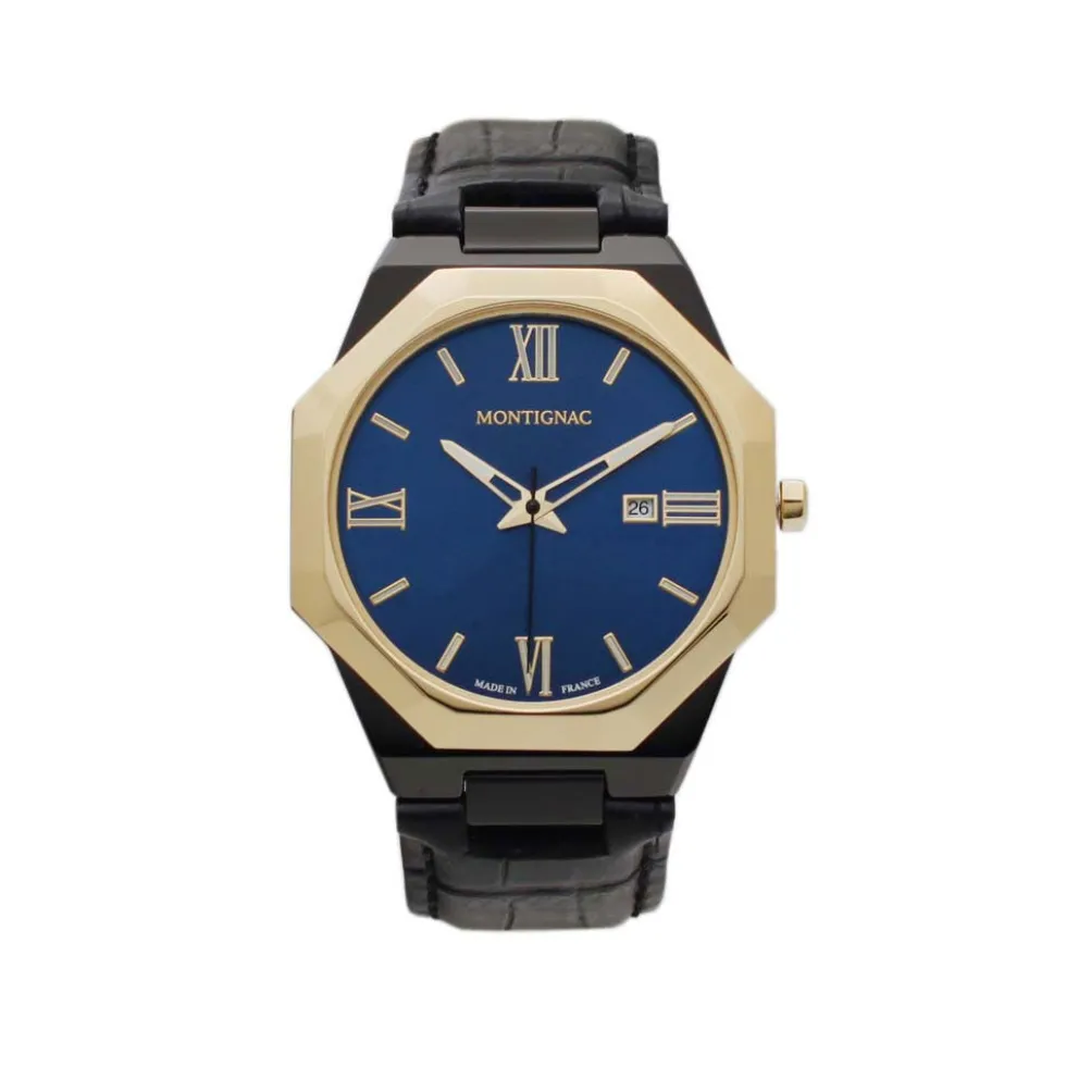 Montre Montignac Octogon Bleu