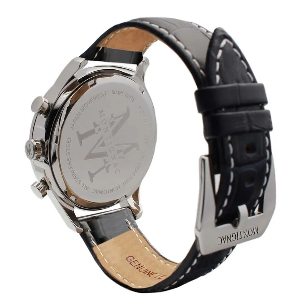 Montre Montignac Round Chrono Bleu