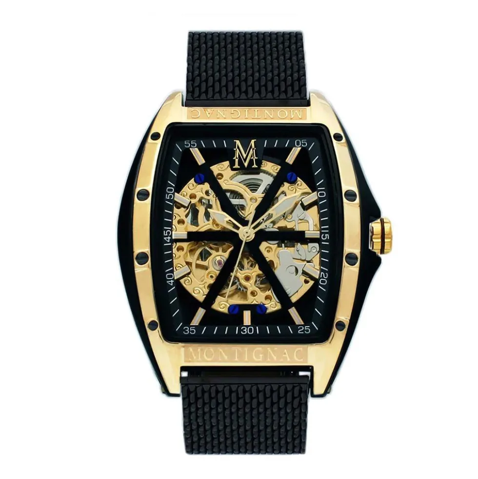 Montre Montignac Tonneau Automatique Noir
