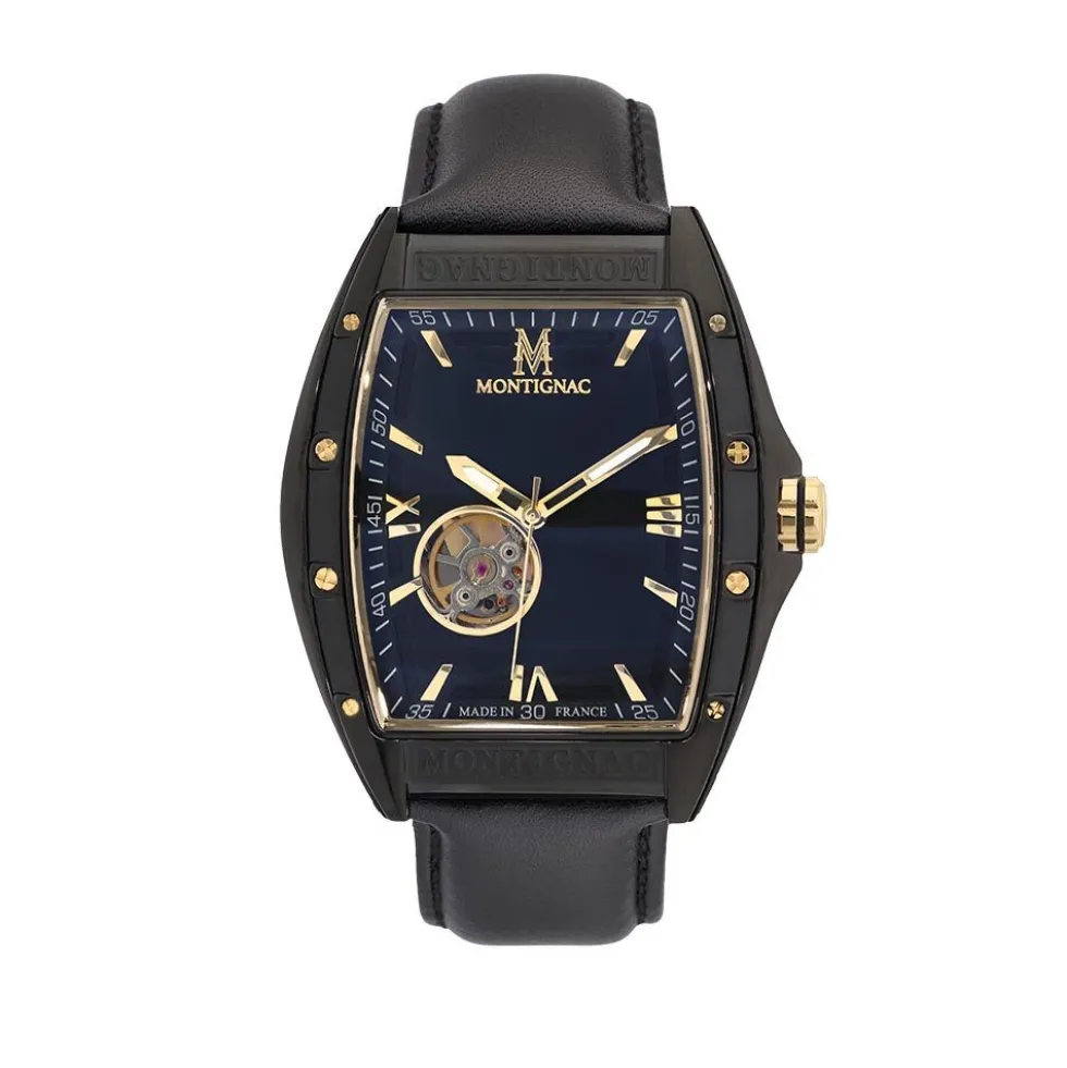 Montre Montignac Tonneau Automatique Noir