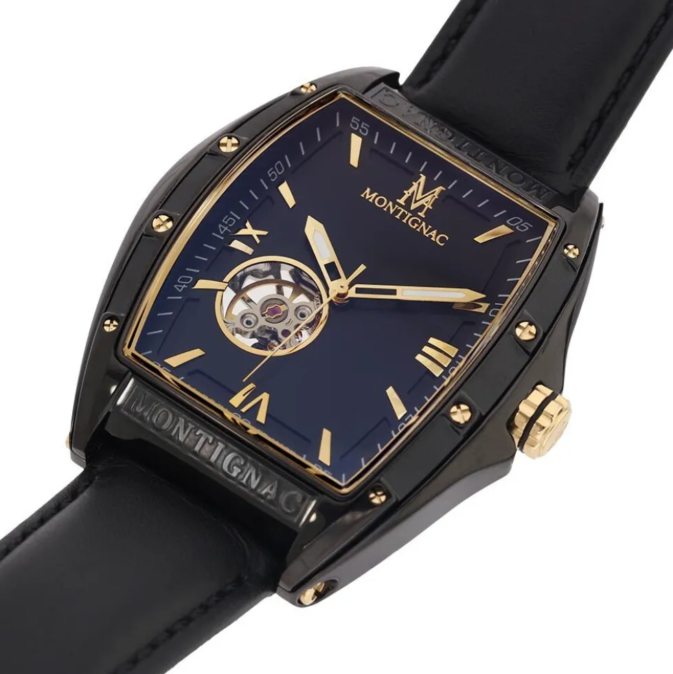 Montre Montignac Tonneau Automatique Noir