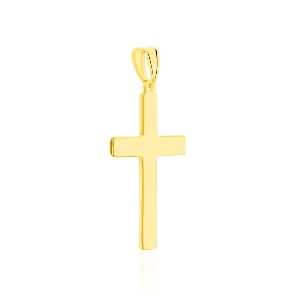 Pendentif Benny Croix Ciselee Or Bicolore