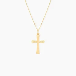 Pendentif Benny Croix Ciselee Or Jaune