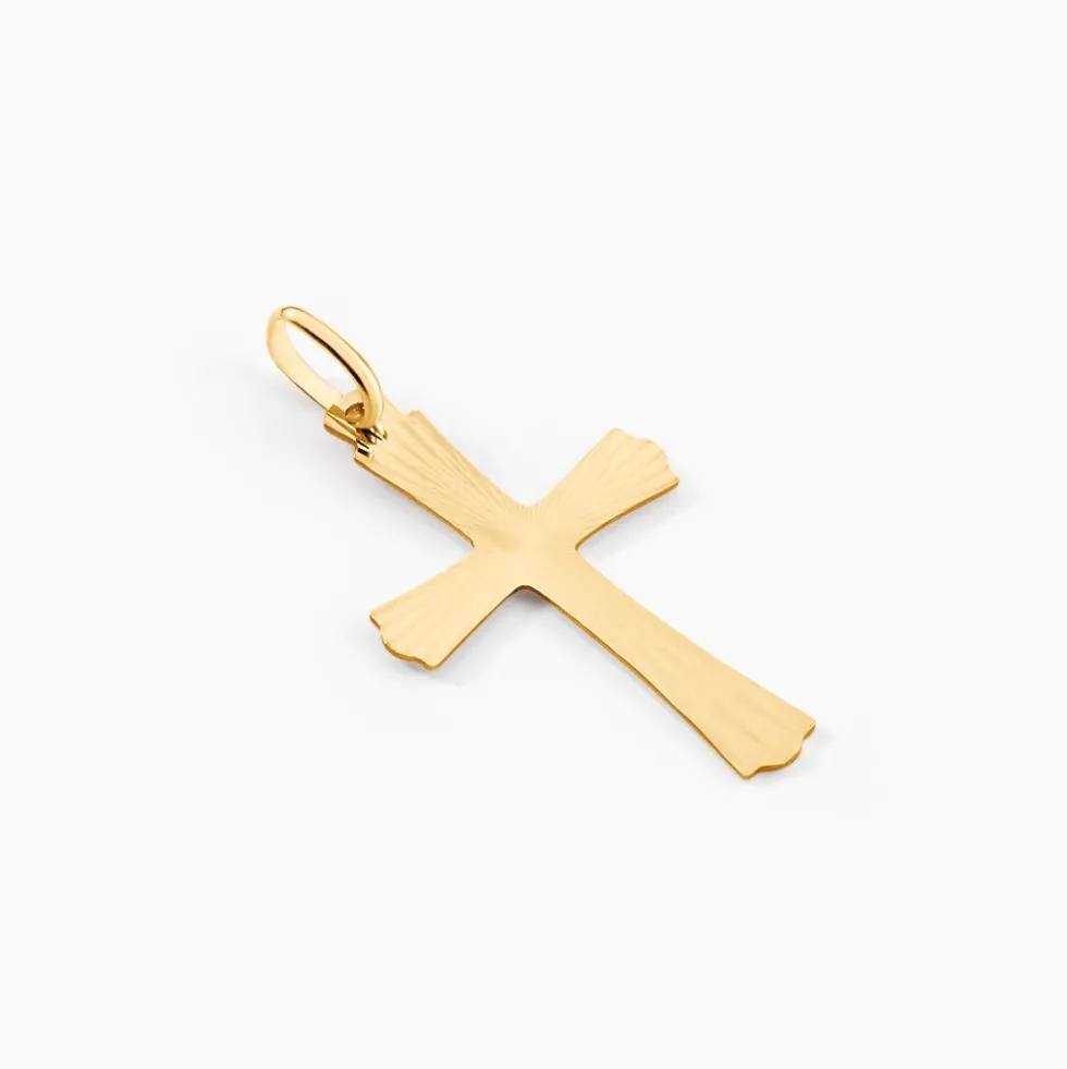 Pendentif Benny Croix Ciselee Or Jaune