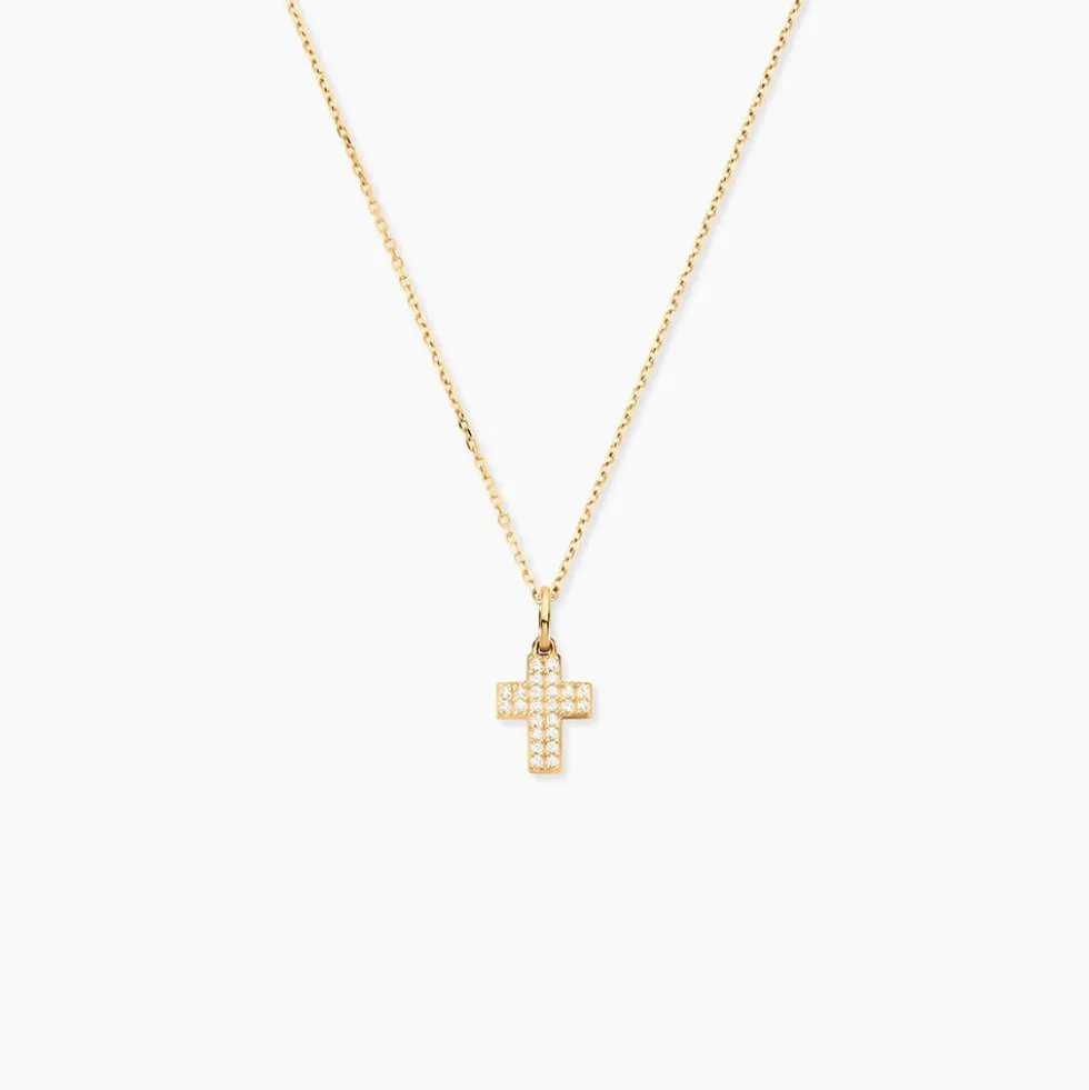 Pendentif Canice Croix Or Jaune Oxyde De Zirconium