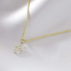 Pendentif Canice Croix Or Jaune Oxyde De Zirconium