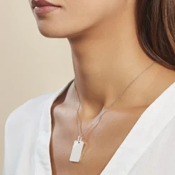 Pendentif Ceren Argent Blanc