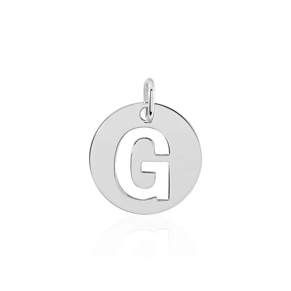 Pendentif Elio G Argent Blanc