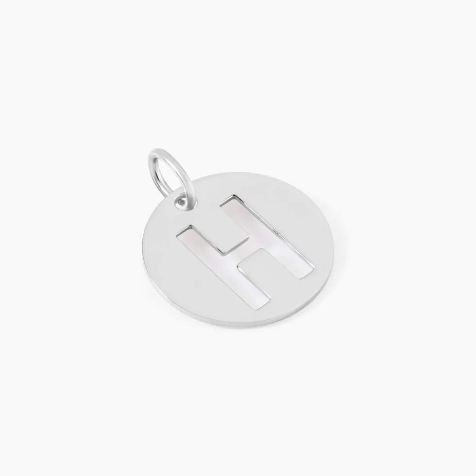 Pendentif Elio H Argent Blanc