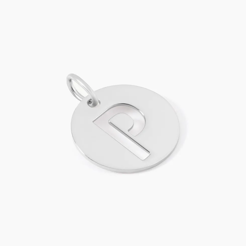 Pendentif Elio P Argent Blanc