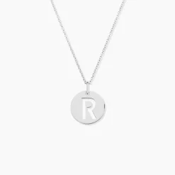 Pendentif Elio R Argent Blanc