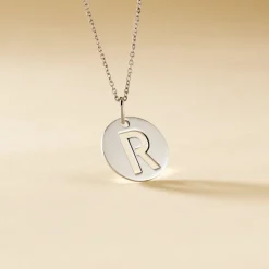 Pendentif Elio R Argent Blanc