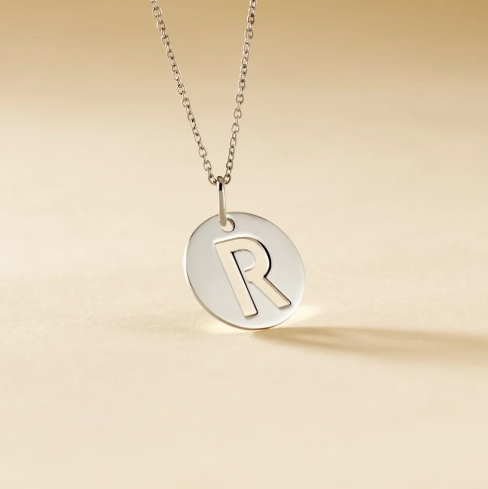 Pendentif Elio R Argent Blanc