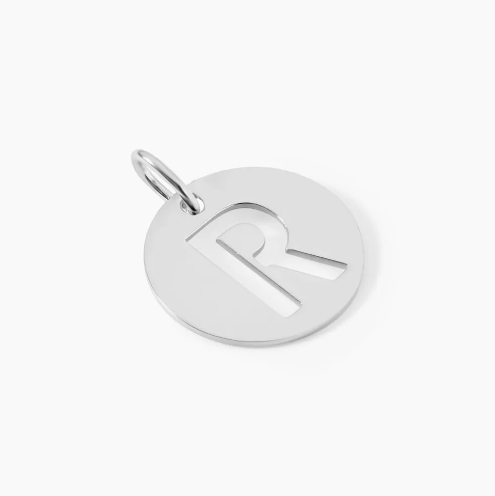 Pendentif Elio R Argent Blanc