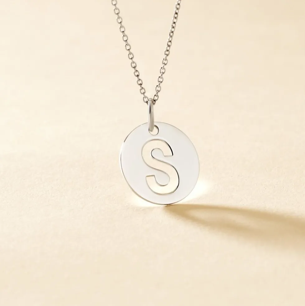 Pendentif Elio S Argent Blanc