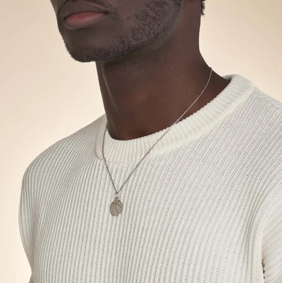 Pendentif Elyas Argent Blanc