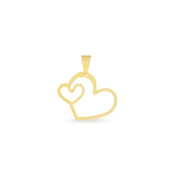 Pendentif Eudocie Coeurs Diamantes Or Jaune