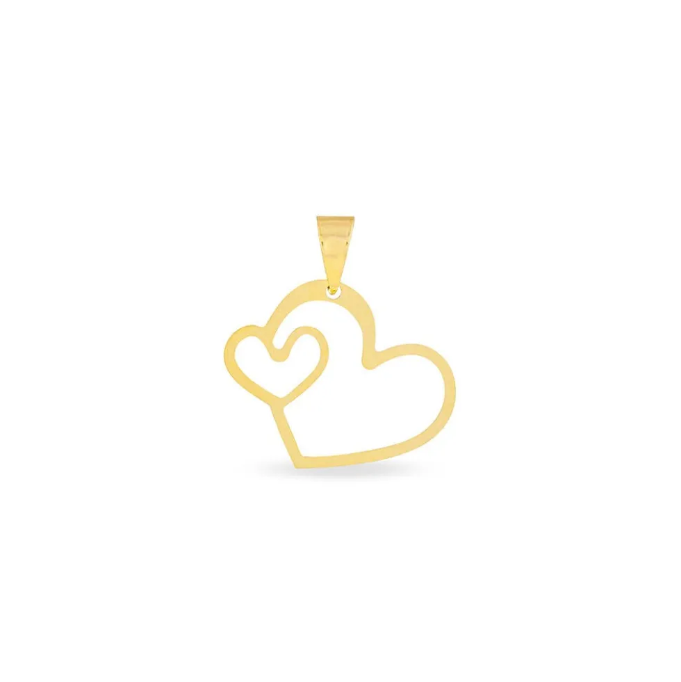 Pendentif Eudocie Coeurs Diamantes Or Jaune