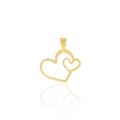 Pendentif Eudocie Coeurs Diamantes Or Jaune