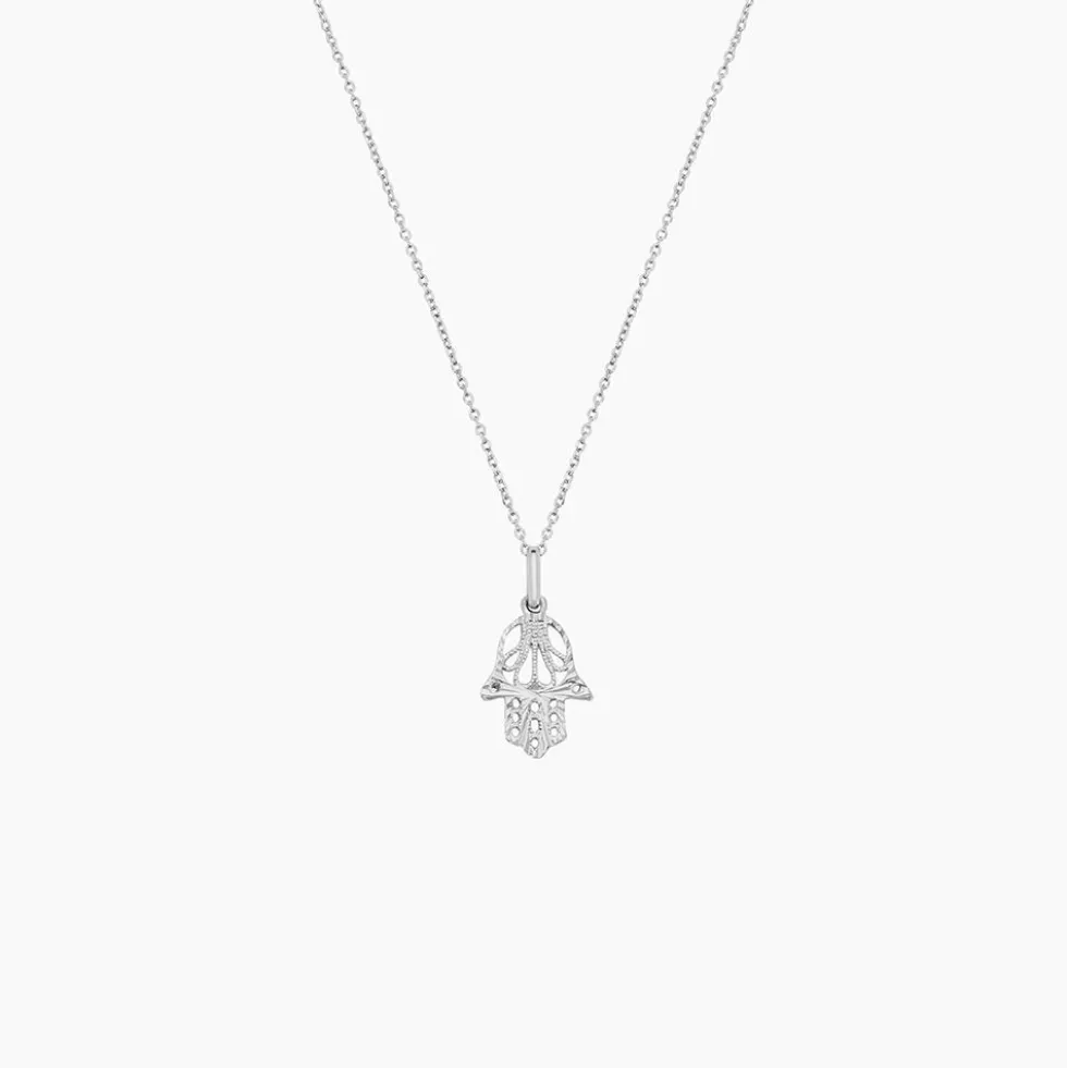 Pendentif Fatima Or Blanc