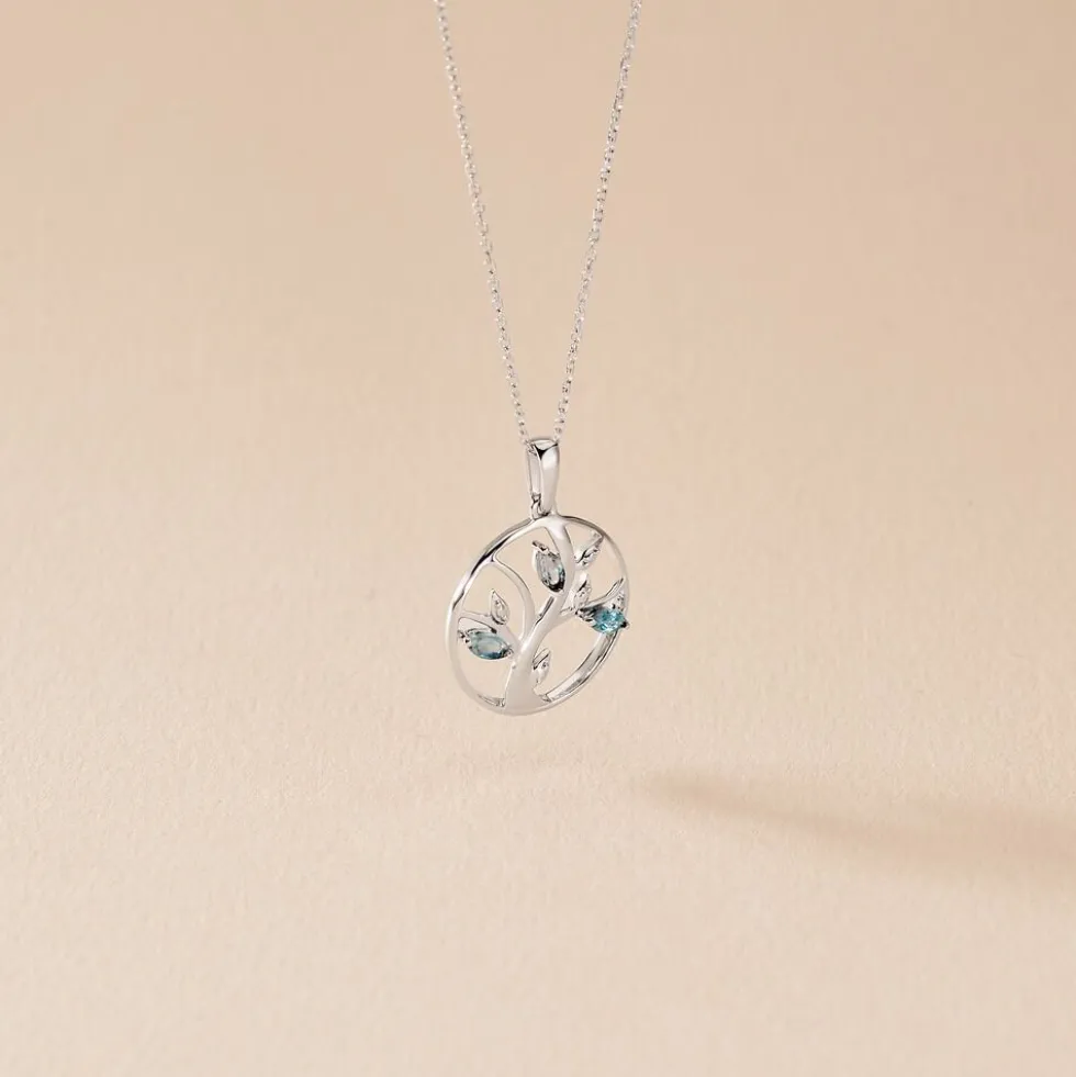 Pendentif Godolieba Or Blanc Topaze