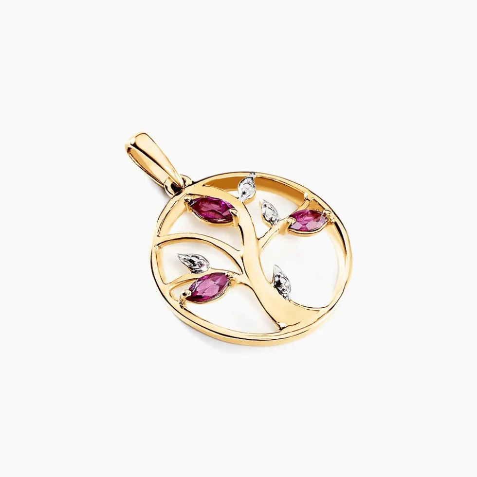 Pendentif Godolieba Or Jaune Rhodolite