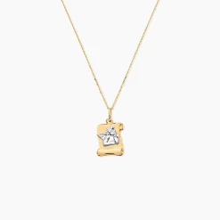 Pendentif Hanan Ange Parchemin Or Bicolore