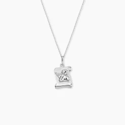 Pendentif Hanne Ange Parchemin Or Blanc